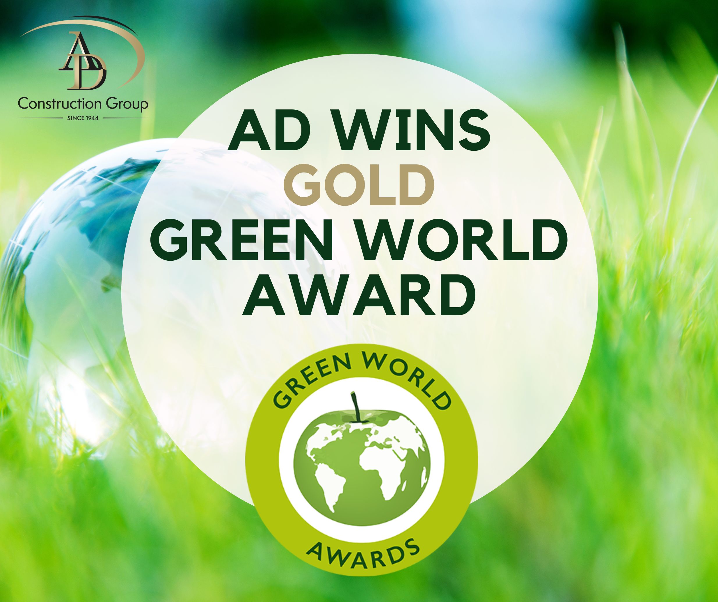 AD Wins Gold in the Green World Awards for CSR